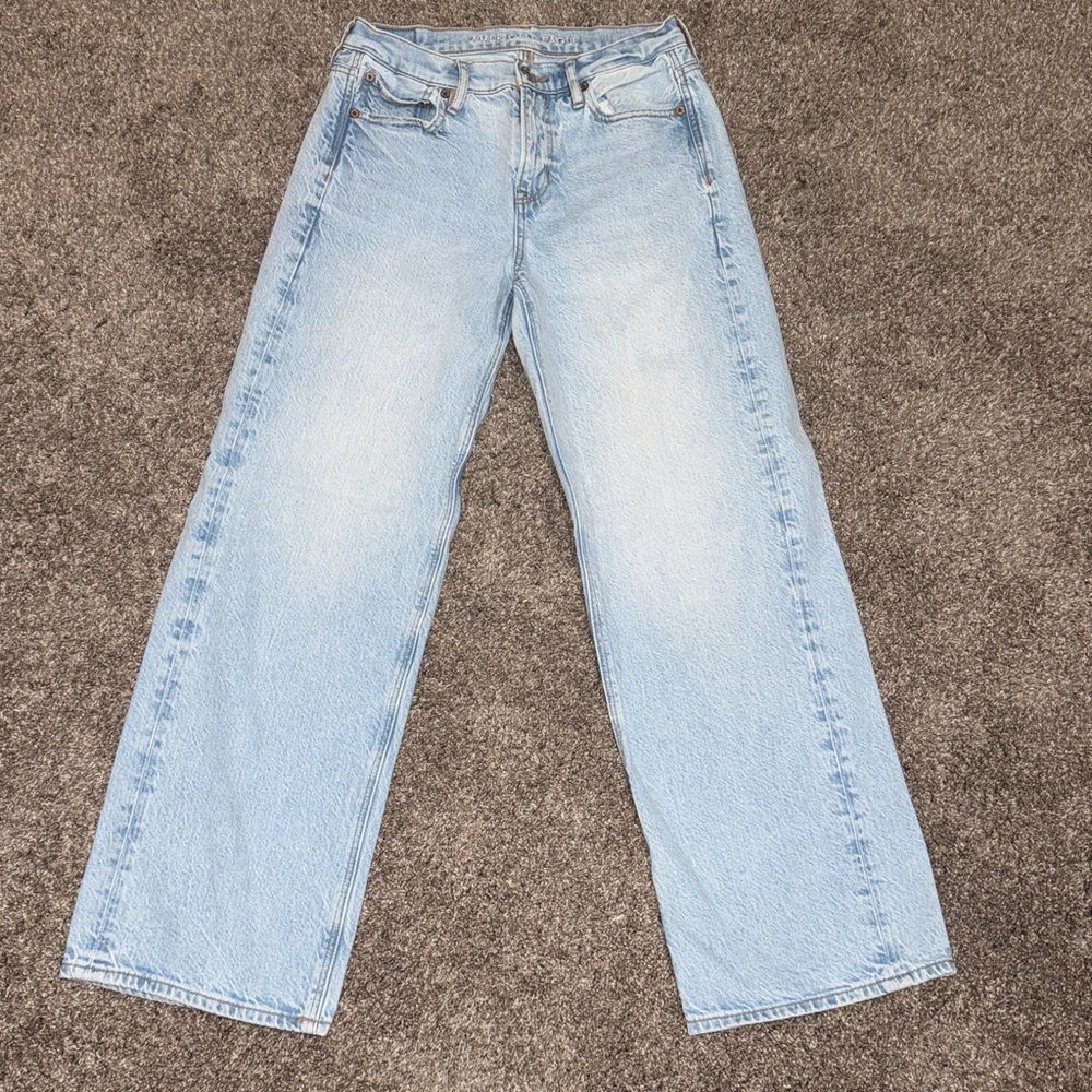 90s wide leg american eagle jeans 4 short